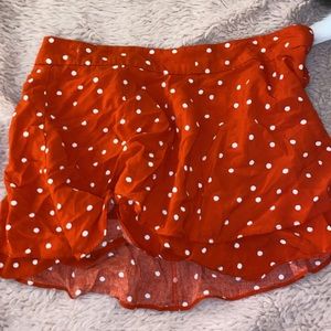 red polka dot skirt shorts